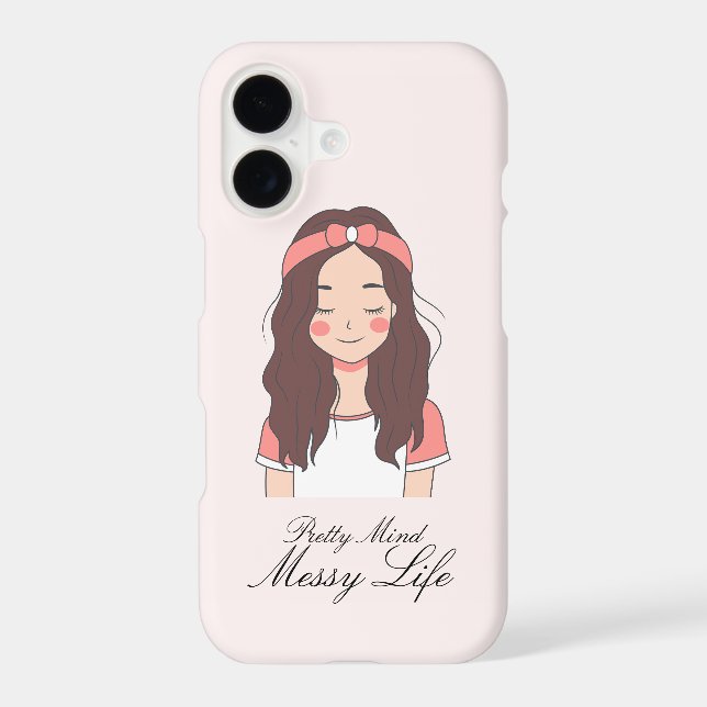 Cute Girl Illustration Phone Case (Back)