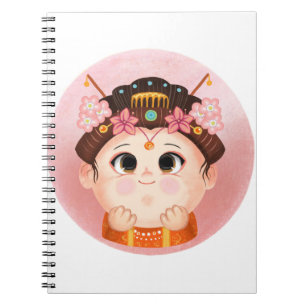Cute girl in a China Princess costume Notebook