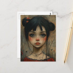 Cute Girl in Autumn Postcard