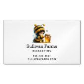 Cute Girl in Bee Costume with Honey Magnetic Business Card (Front)
