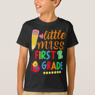 Cute Girl Little Miss First Grade Back To School T-Shirt