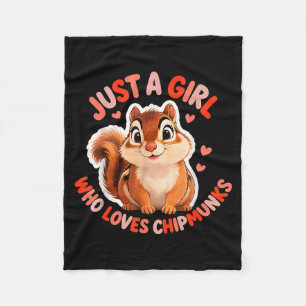 Cute Girl Loves Chipmunks Costume Kids Boys Girls  Fleece Blanket