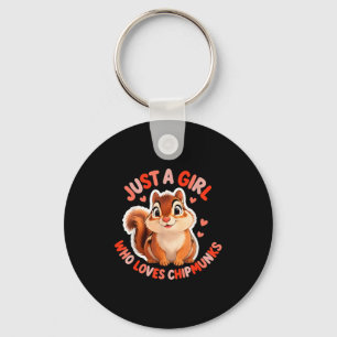 Cute Girl Loves Chipmunks Costume Kids Boys Girls  Key Ring