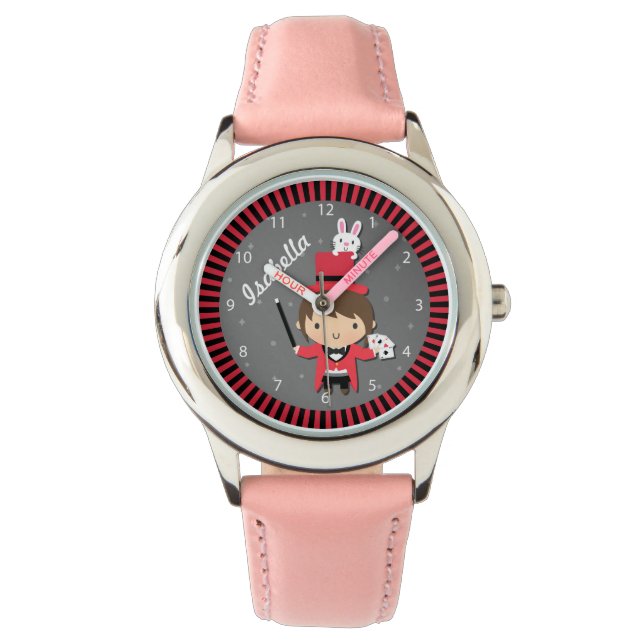 Cute Girl Magician and Bunny For Kids Watch (Front)