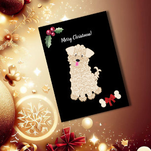 Cute Girl Maltipoo Dog Customizable Holiday Card