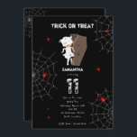 Cute Girl Mummy Coffin Girl Halloween Birthday Invitation<br><div class="desc">BOO! Don't get scared now. Cute scary Halloween girl mummy coming out of a casket with spiders. The perfect modern contemporary Halloween birthday invitation design ideal for a little girl's Halloween birthday party. Matching party decor and favors can be viewed in this collection.</div>