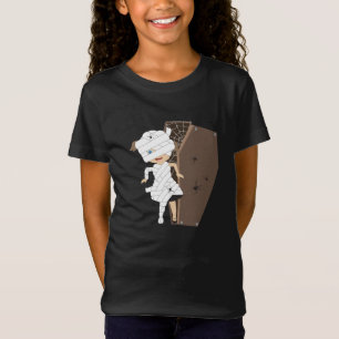 Cute Girl Mummy Coffin Halloween Design T-Shirt