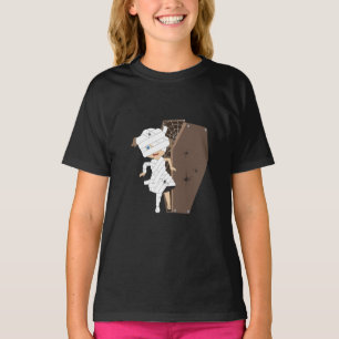 Cute Girl Mummy Coffin Halloween Design T-Shirt