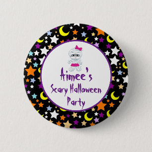 Cute Girl Mummy Halloween Party 6 Cm Round Badge
