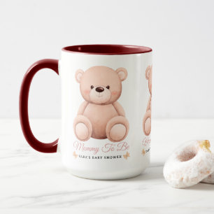 Cute Girl Orange Teddy Bear Mommy To BeBaby Shower Mug