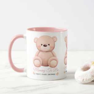 Cute Girl Orange Teddy Bear Mummy To BeBaby Shower Mug