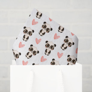 cute girl panda bear tiled party  tissue paper