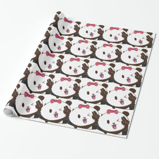 Cute girl panda OK! Wrapping Paper