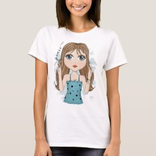 Cute Girl Peace Graphic Illustration Peace T-Shirt