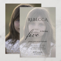 Cute girl photo birthday party invitation