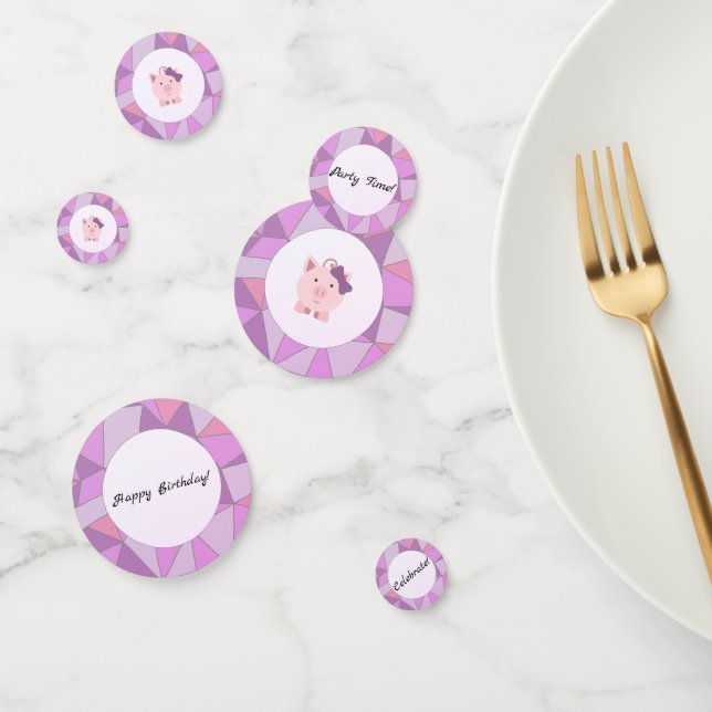 Cute Girl Pig Confetti (Group)