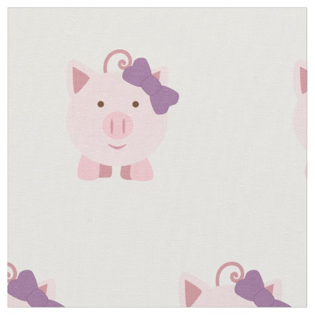 Cute Girl Pig Fabric (Close Up)