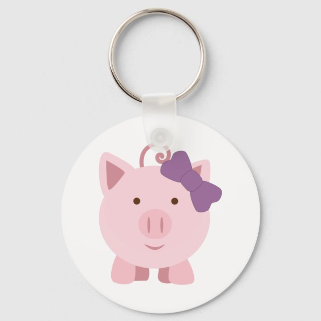 Cute Girl Pig Key Ring (Front)