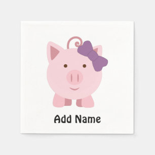 Cute Girl Pig Napkin