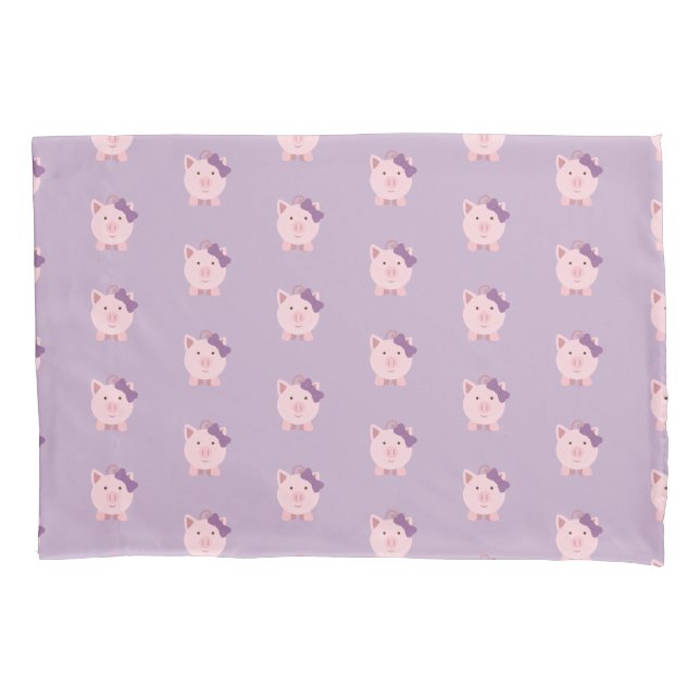 Cute Girl Pig Pillowcase (Front)