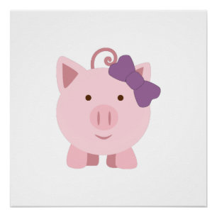 Cute Girl Pig Poster