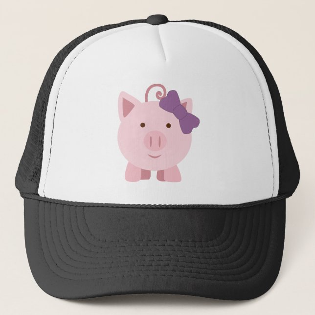 Cute Girl Pig Trucker Hat (Front)