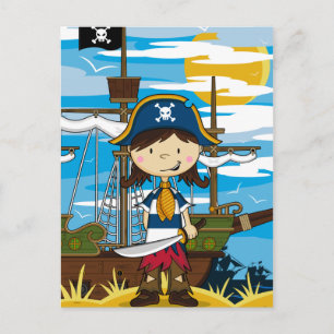 Cute Girl Pirate Postcard