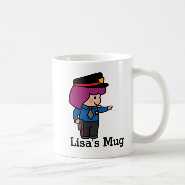 Cute girl Police Officer Coffee Mug (Right)