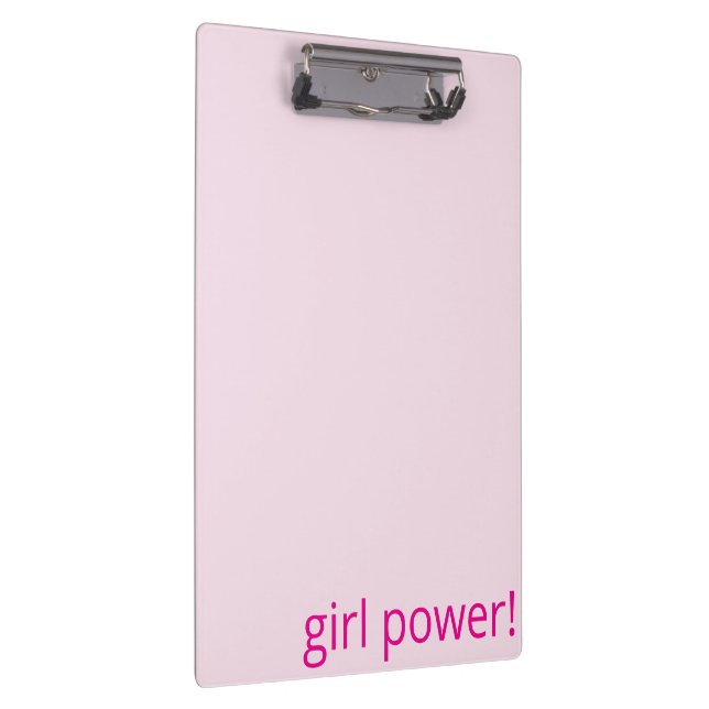 Cute Girl Power Soft Baby Pink Clipboard  (Right)