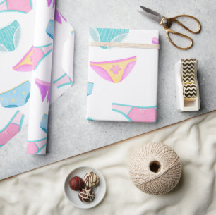 Cute Girl Power Underwear Girly Wrapping Paper