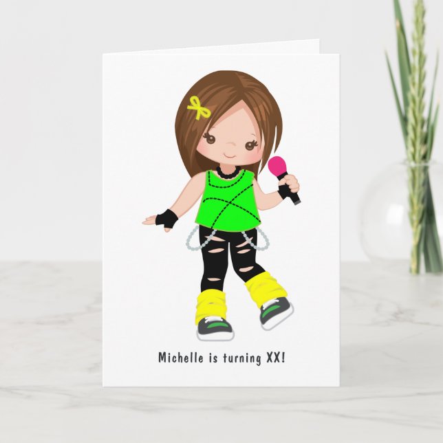 Cute Girl Rock Star Birthday Party Photo Invitation (Front)