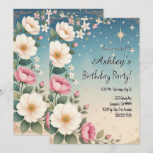 Cute Girl’s Space & Flower Themed Birthday Party 