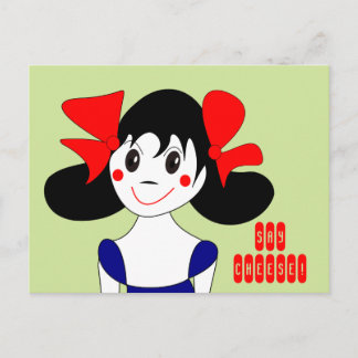 Cute Girl Say Cheese Custom Kids Photo Design Postcard