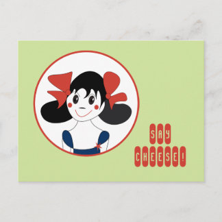 Cute Girl Say Cheese Custom Kids Photo Design Postcard