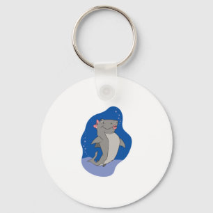 cute girl shark key ring
