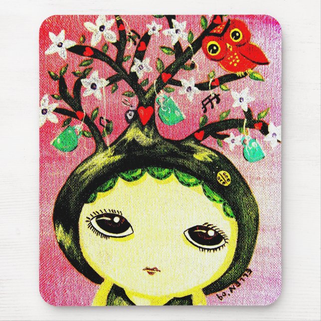 Cute girl - She Grows A Tree Mouse Mat (Front)