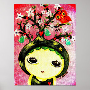 Cute Girl - She Grows A Tree Poster