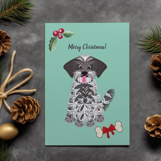 Cute Girl Shih Tzu Dog Customisable Holiday Card (Creator Uploaded)