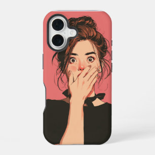 Cute Girl Shock Expression Cartoon Phone Case