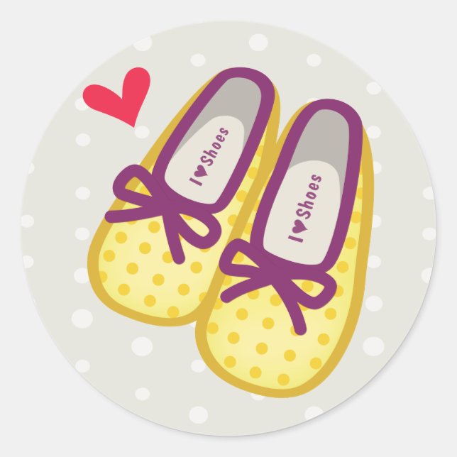 Cute Girl Shoes Classic Round Sticker (Front)