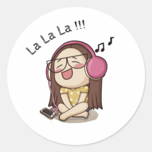 Cute Girl Singing Sticker