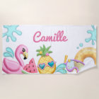 Cute Girl Tropical Flamingo Personalised