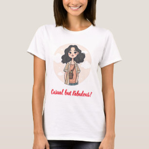Cute Girl with Casual Outfit T-Shirt