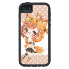 Cute girl with glasses in kawaii fox hoodie