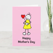 Cute Girl with Heart Mothers Day