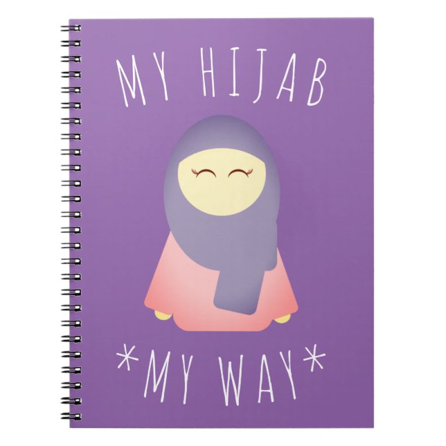 CUTE GIRL WITH HIJAB NOTEBOOK ISLAMIC GIFT (Front)