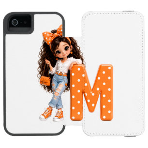 Cute Girl with Letter M Throw Blanket Incipio Watson™ iPhone 5 Wallet Case