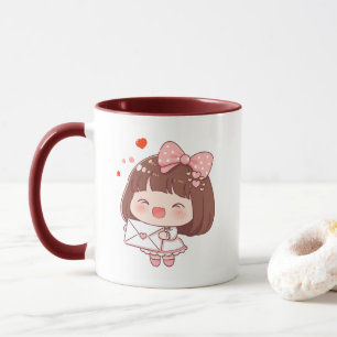 Cute Girl With Love Letter Mug