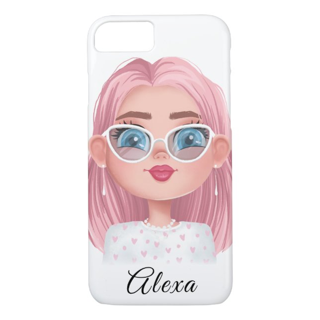 cute girl with pink hair Case-Mate iPhone case (Back)