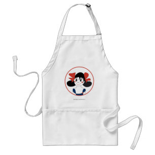 Cute Girl with Red Bows Kids Illustration Standard Apron